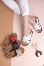 صندل زنانه طبی چرم طبیعی نازگل